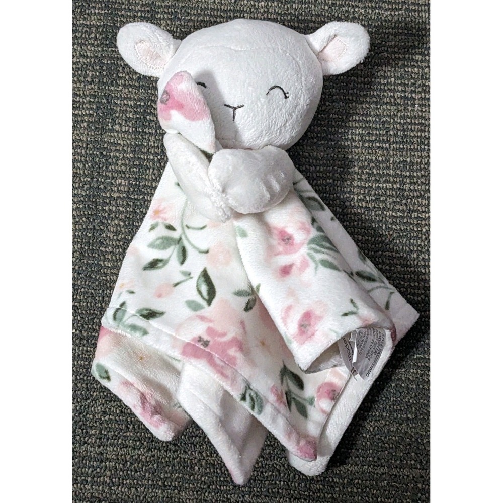 Gerber Modern Moments Lamb Baby Lovey Security Blanket Floral Pink Flowers Plush